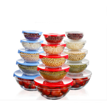 Haonai hot sale popular 5pcs glass bowl set